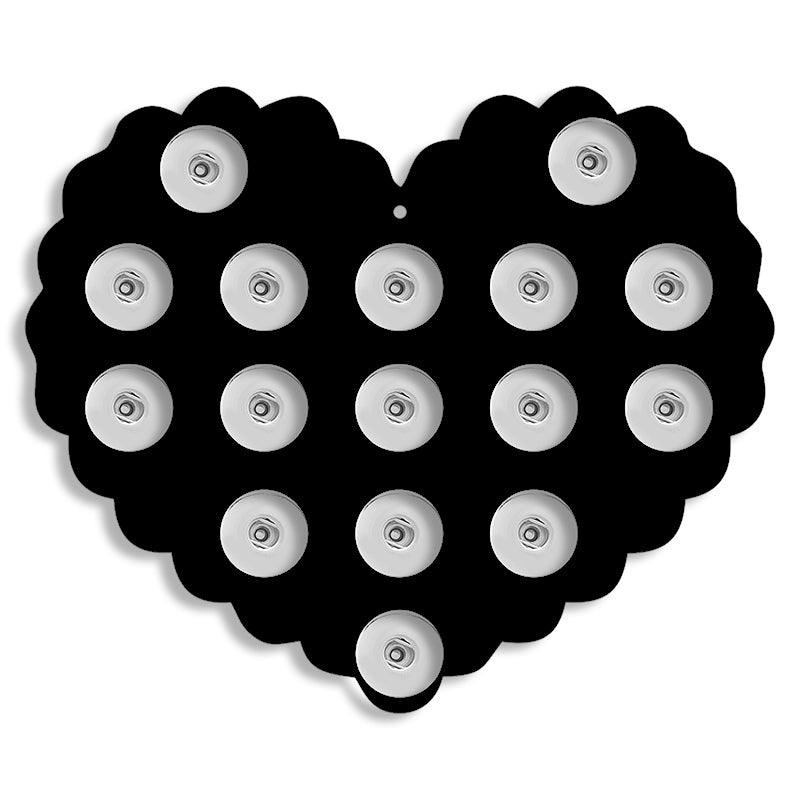 black acrylic heart snap jewelry charm display board