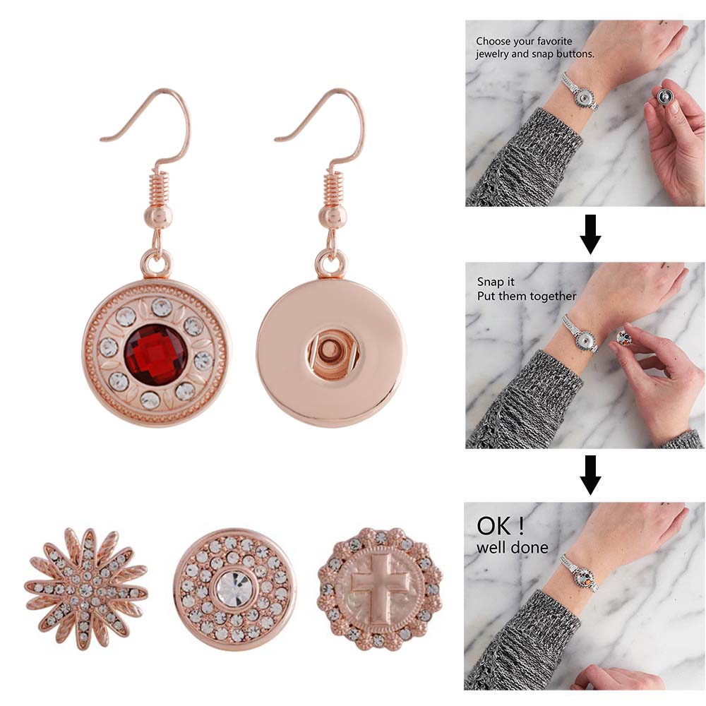 Interchangeable snap earrings fits 18/20MM snaps