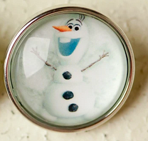olaf snowman handmade button snap fits ginger snap