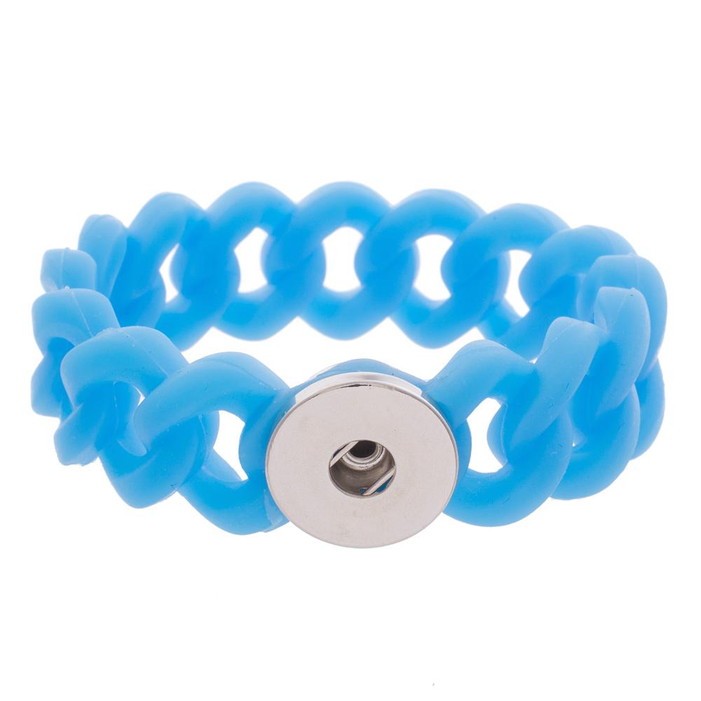 Blue Silicone Stretch Snap Bracelet - Snap Bracelet