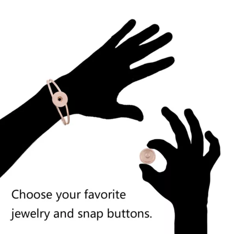 Hard Rose Gold Adjustable Snap Cuff Bracelet - Snap Bracelet