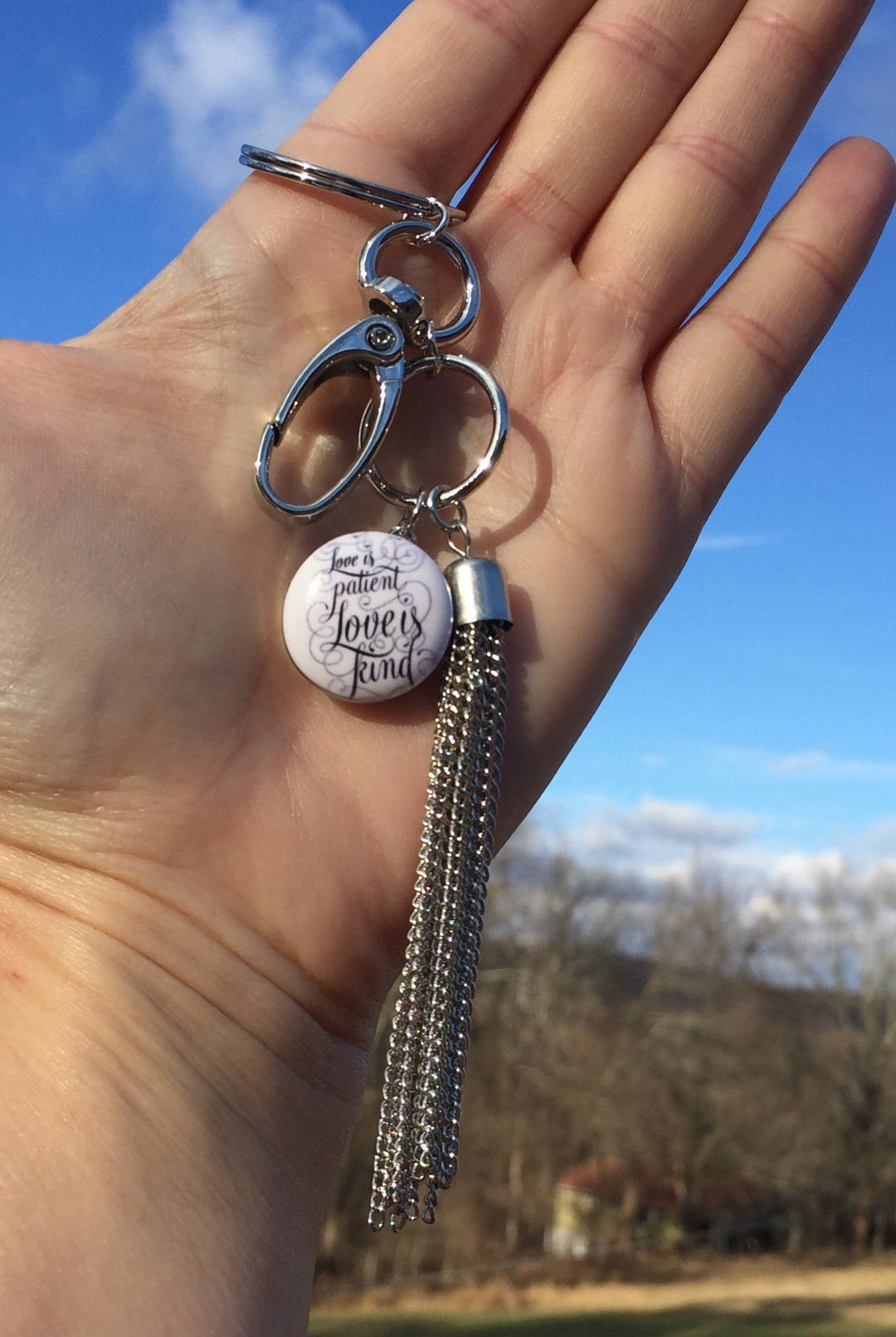 Love is patient love is kind Snap Keychain