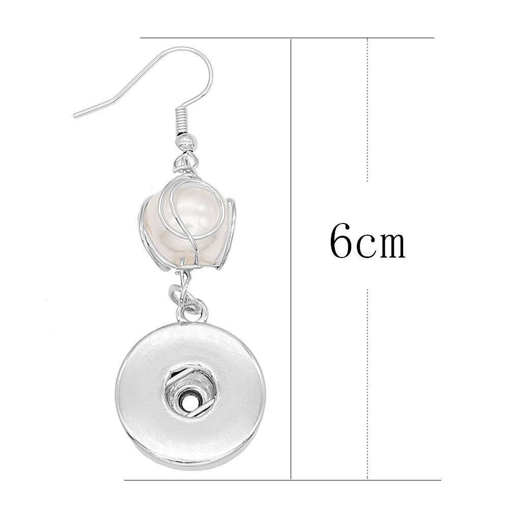 Pearl Dangle Snap Earrings - Earrings