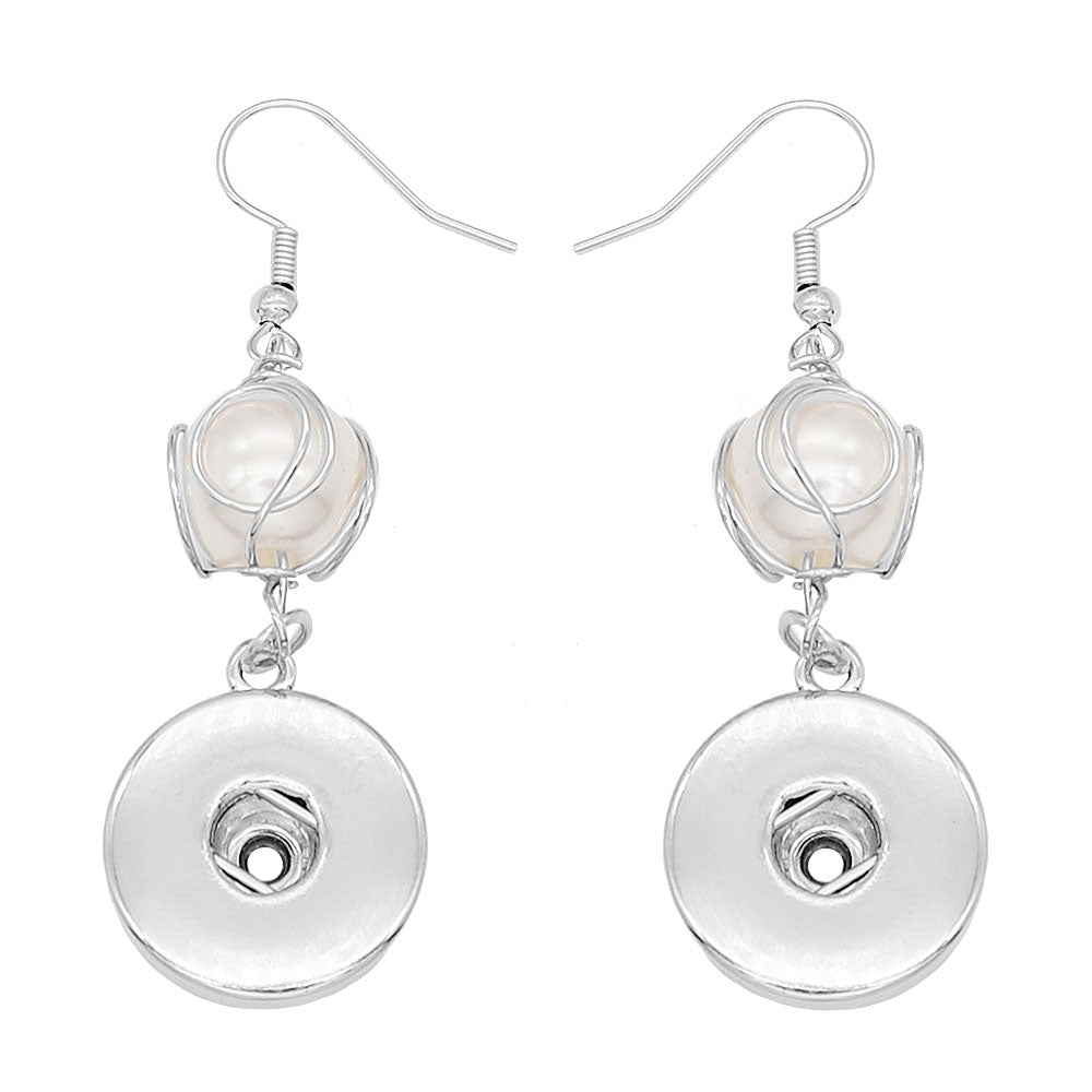 Pearl Dangle Snap Earrings - Earrings