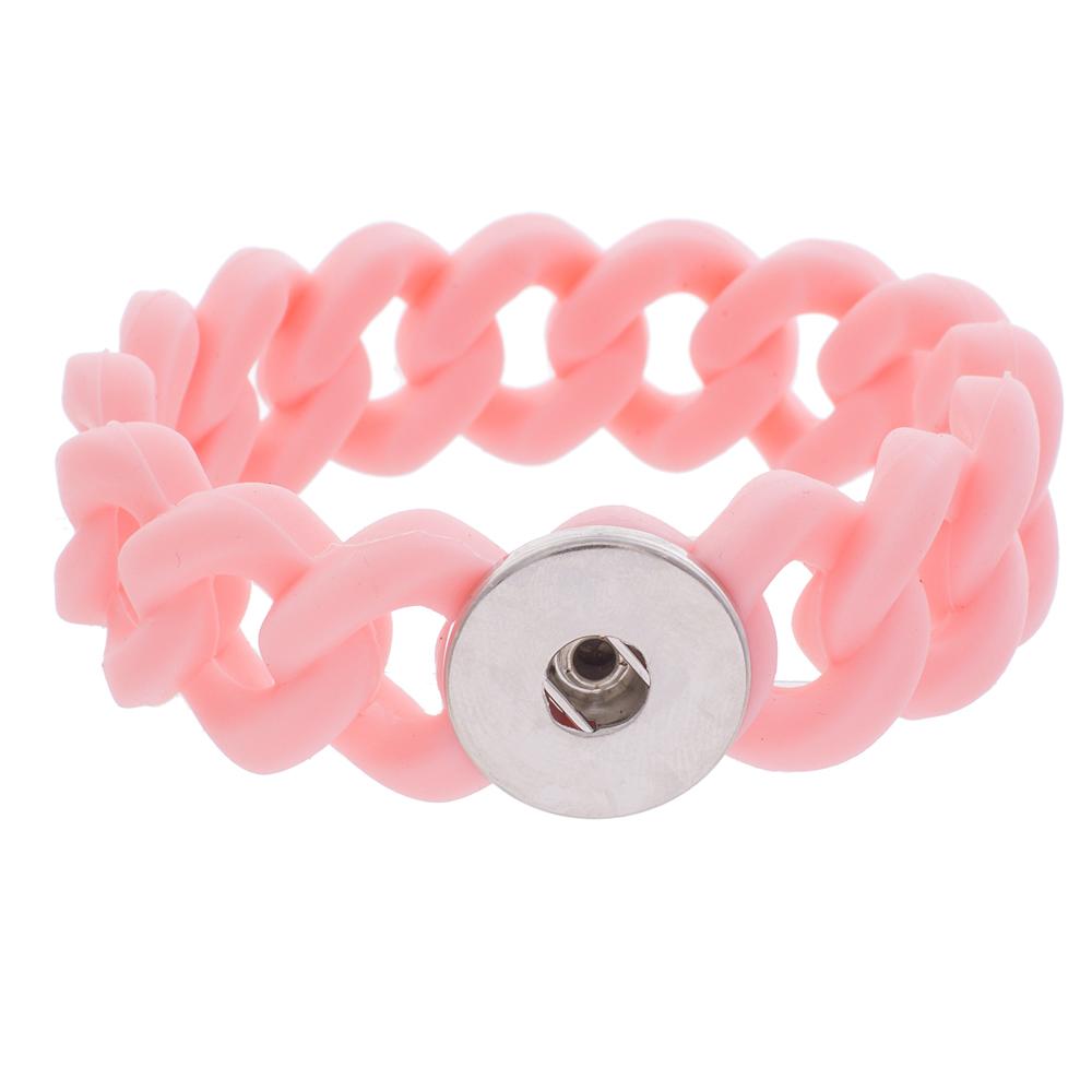Pink Silicone Stretch Snap Bracelet - Snap Bracelet