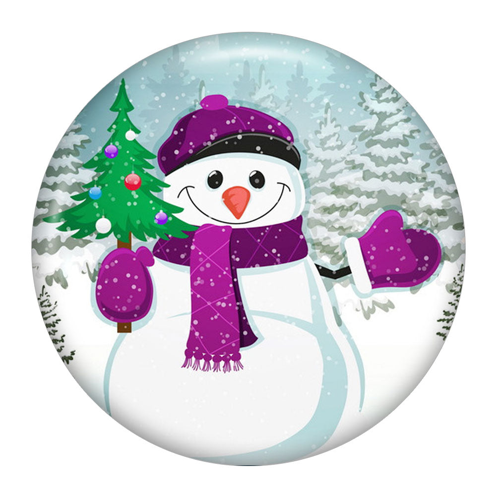 Snowman with Purple Hat & Mittens Snap