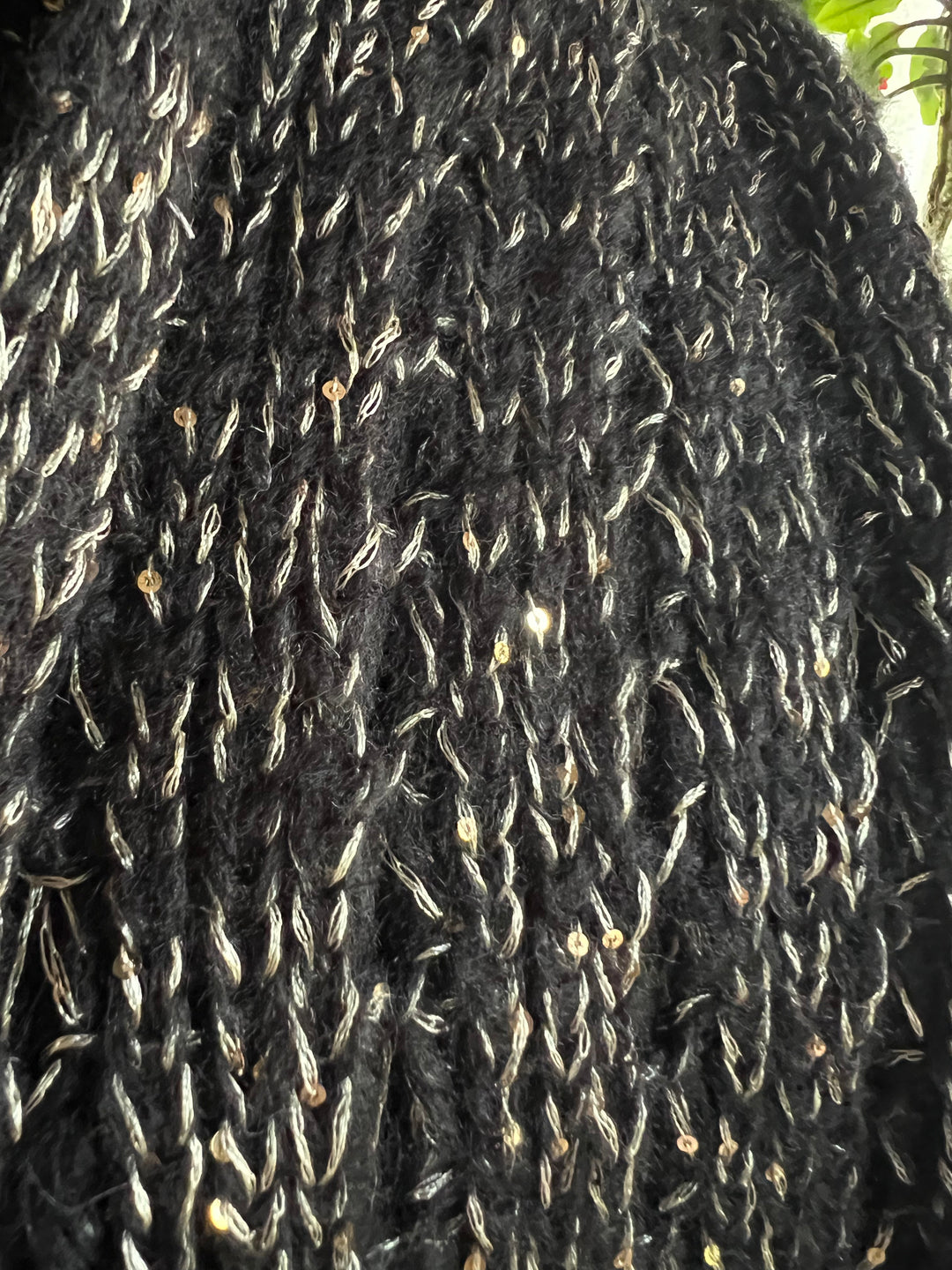 72” Black and Gold Sequin Accented Scarf