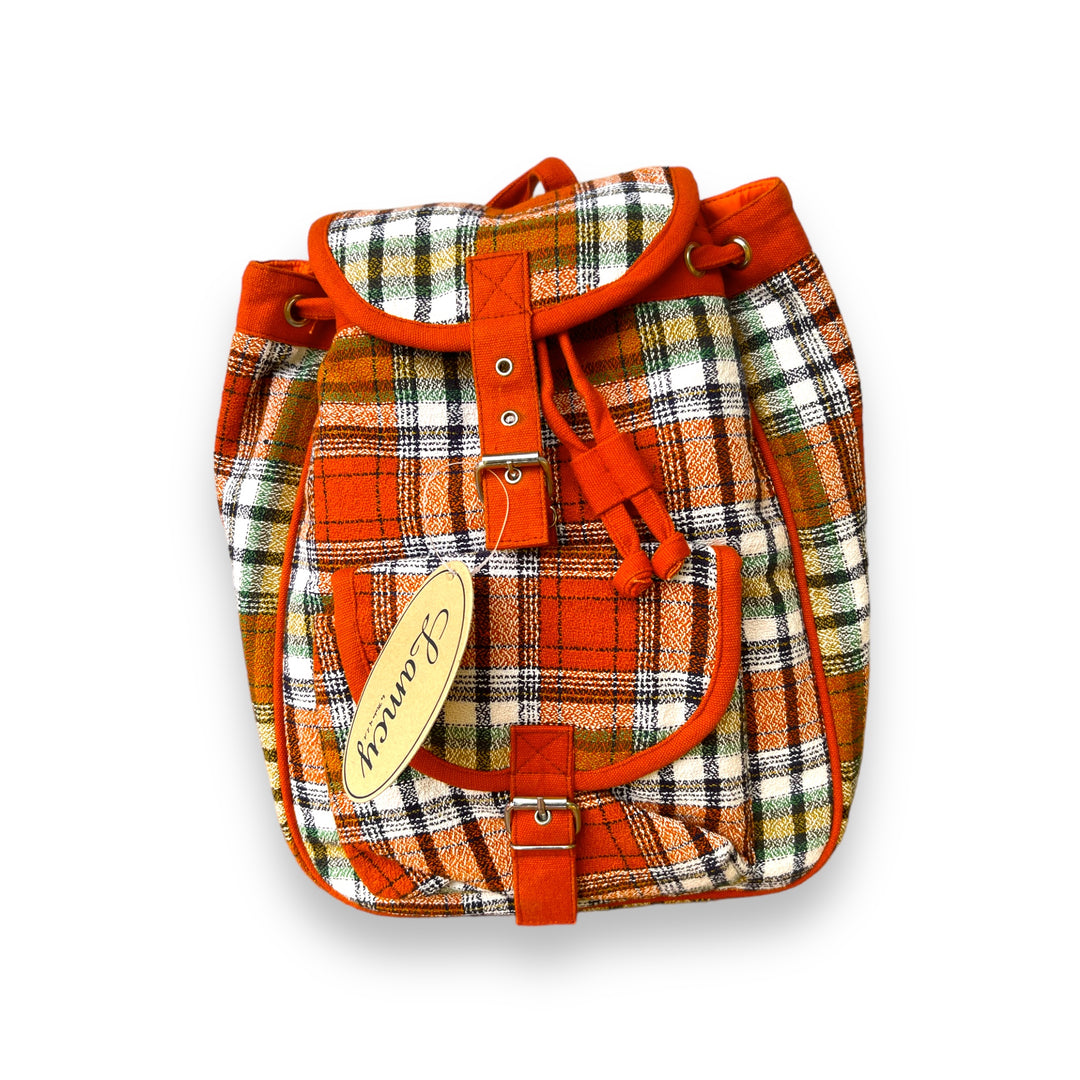 Orange Plaid Backpack
