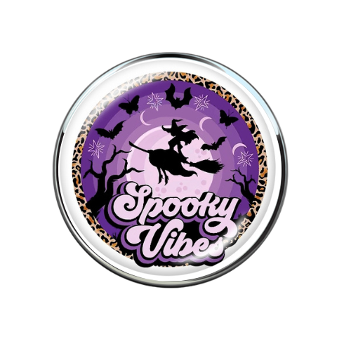 Spooky Vibes Halloween 20MM Glass Snap Jewelry Charm