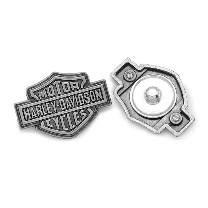 Silver Plated Harley Davidson Motorcycle Snap Jewelry Charm 20MM
