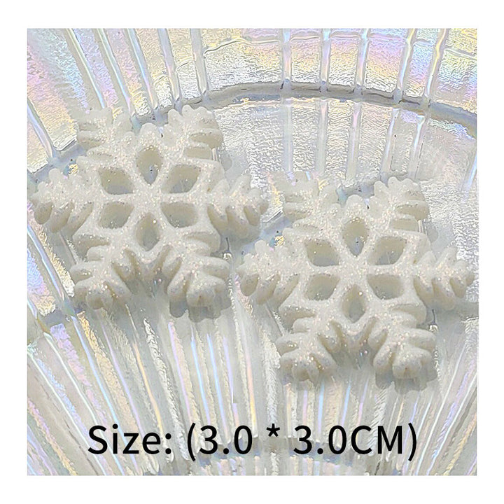 White Glittered Resin Snowflake Snap Jewelry Charm for 20MM Base