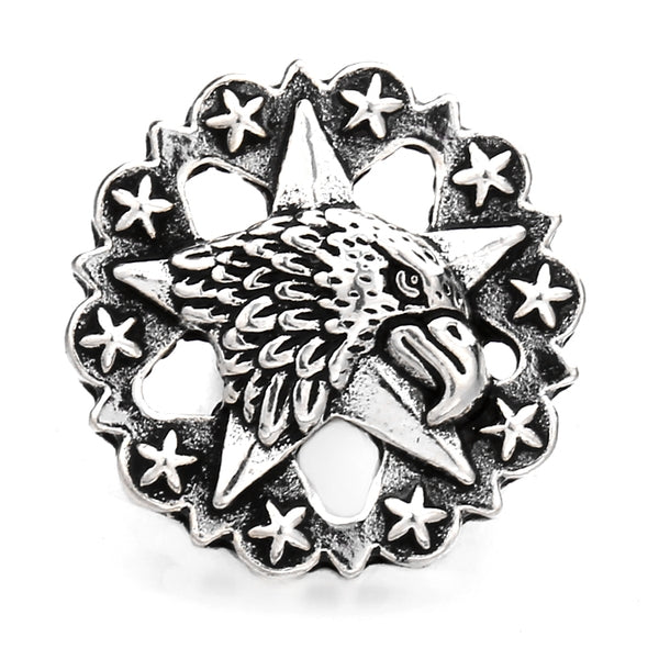 American Eagle and Stars Patriotic Silver Plated 20MM Snap for Interchangeable Jewelry & Accessories