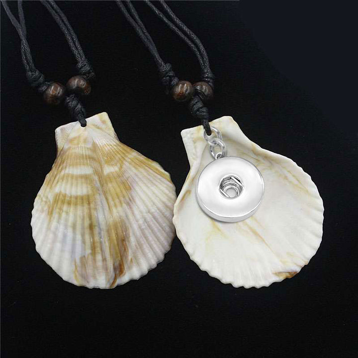 Adjustable Seashell Snap Necklace Acrylic