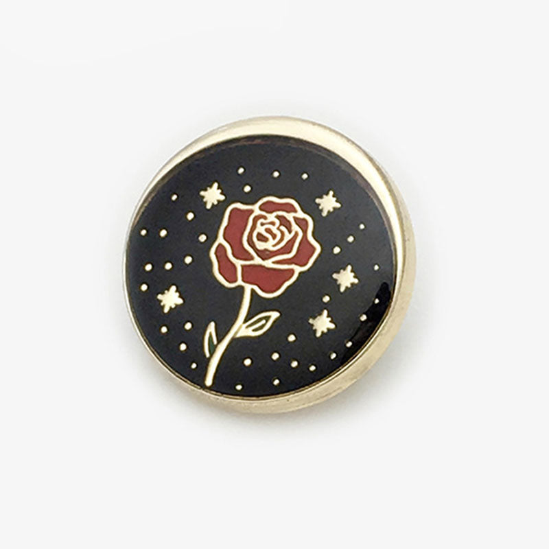 Will You Accept this Rose? Gold Plated Enamel Rose 20MM Snap Jewelry Charm