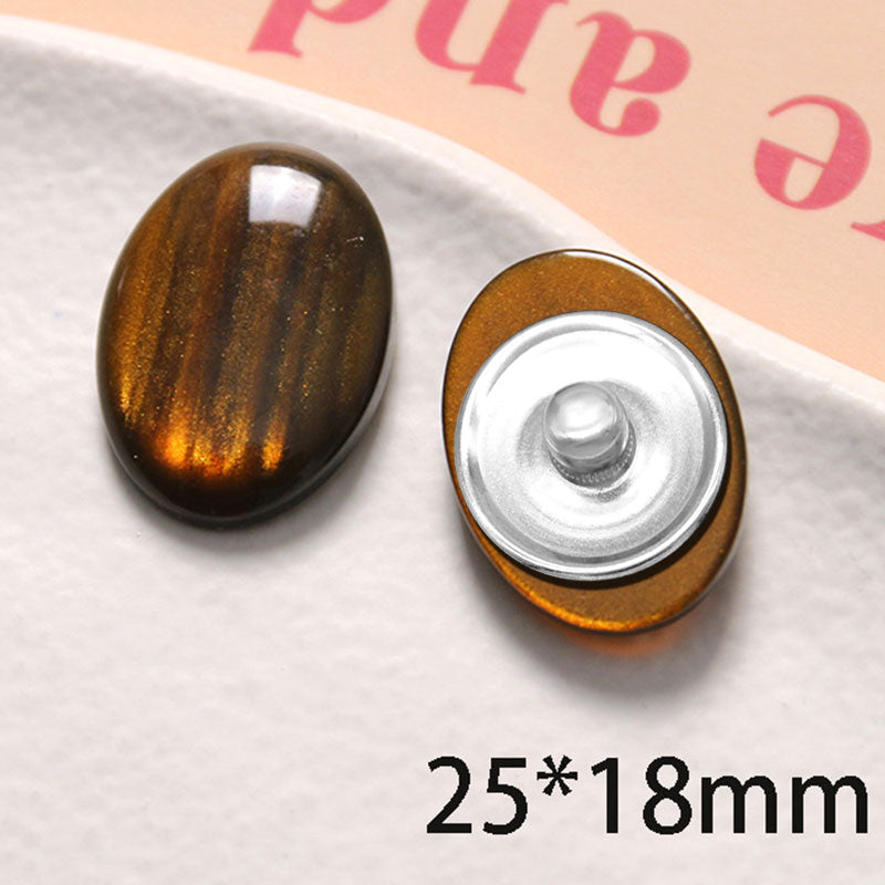 Beautiful Resin Shades of Amber-look Oval Snap Jewelry Charm 18 x 25MM