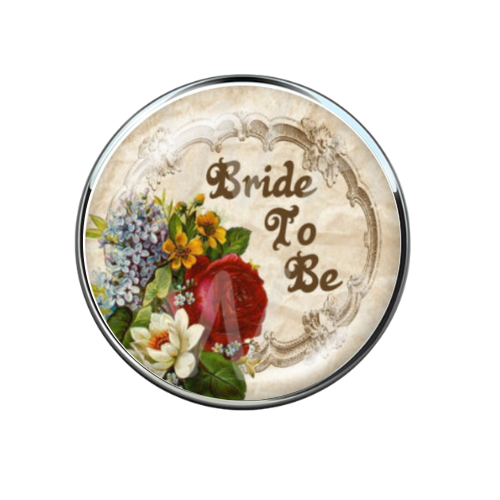 20MM Bride To Be Print Glass Snap