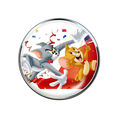 Tom & Jerry 20MM Glass Jewelry Snap