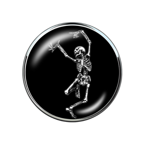 Dancing Skeleton Halloween Print Glass Snap Jewelry Charm 20MM