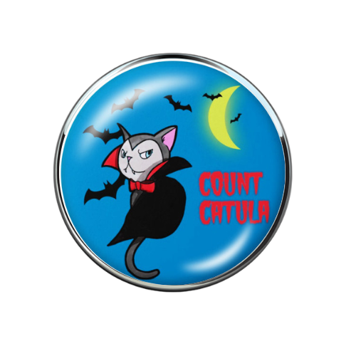 Count Catula Halloween Print Glass Snap Jewelry Charm 20MM