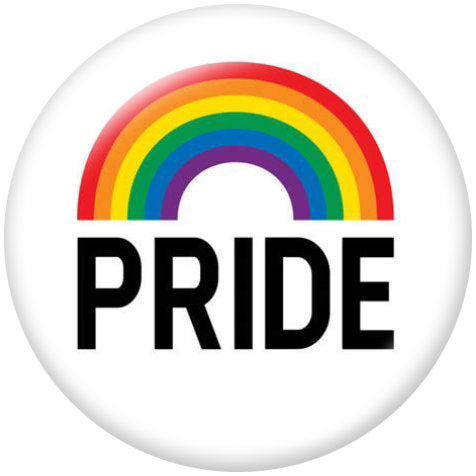 Rainbow Pride LGBT Print Glass 20MM Snap