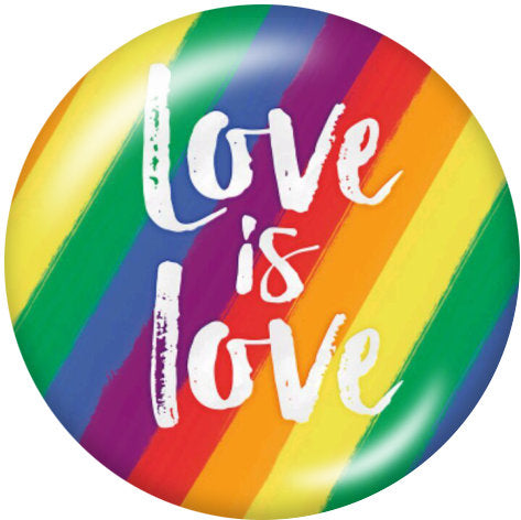 Love is Love Rainbow Pride LGBT Print Glass 20MM Snap
