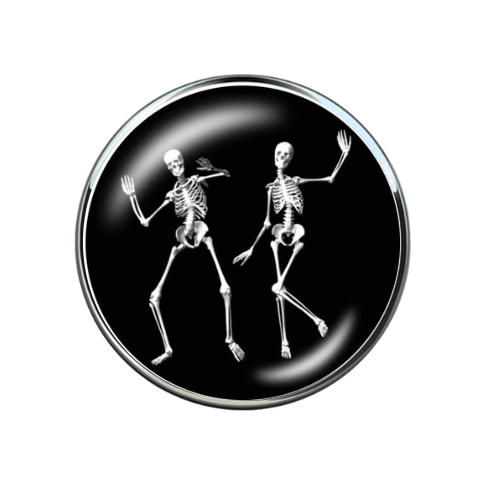 Skeleton Couple Dancing Halloween Print Glass Snap Jewelry Charm 20MM