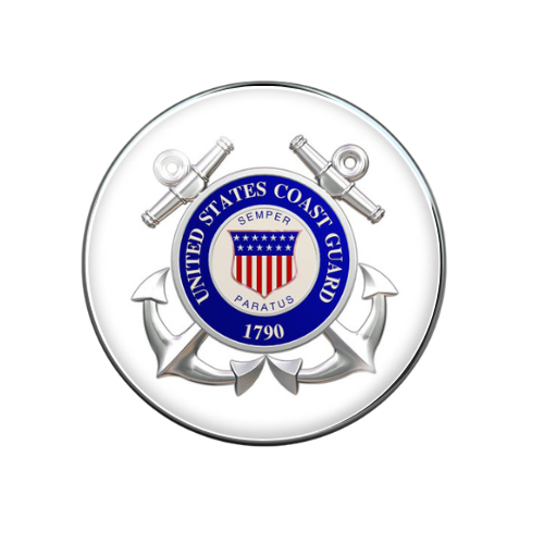 United States Coast Guard Print Glass Snap Jewelry Charm 20MM
