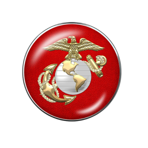 United States Marine Corps Print Glass Snap Jewelry Charm 20MM