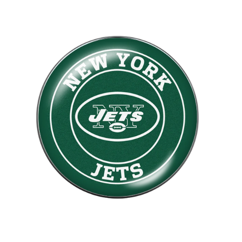 NY Jets Football Print Glass Snap Jewelry Charm 20MM