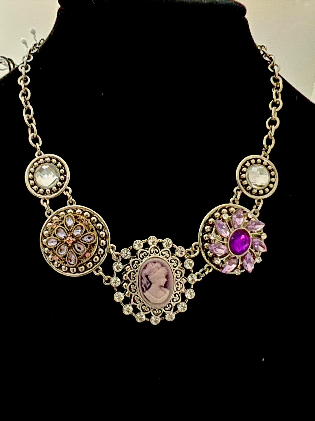 18" Triple Snap Jewelry Necklace with Clear Rhinestones Fits Three 18/20MM Snaps