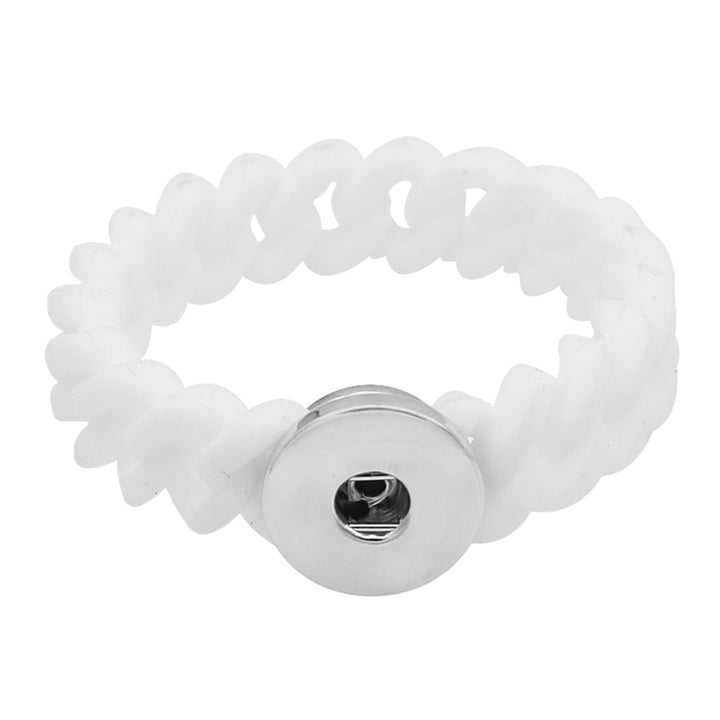 12MM Wide White Silica Gel Snap Bracelet for Kids/Juniors -