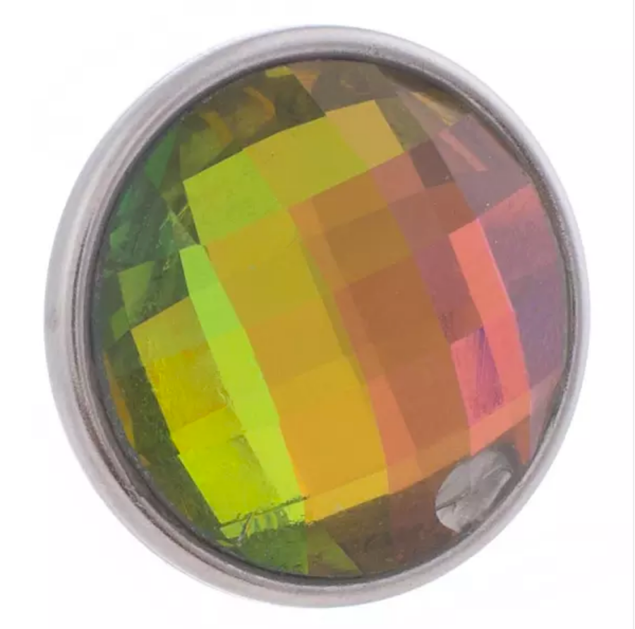18MM Multifaceted Multicolor Crystal Snap - Snap