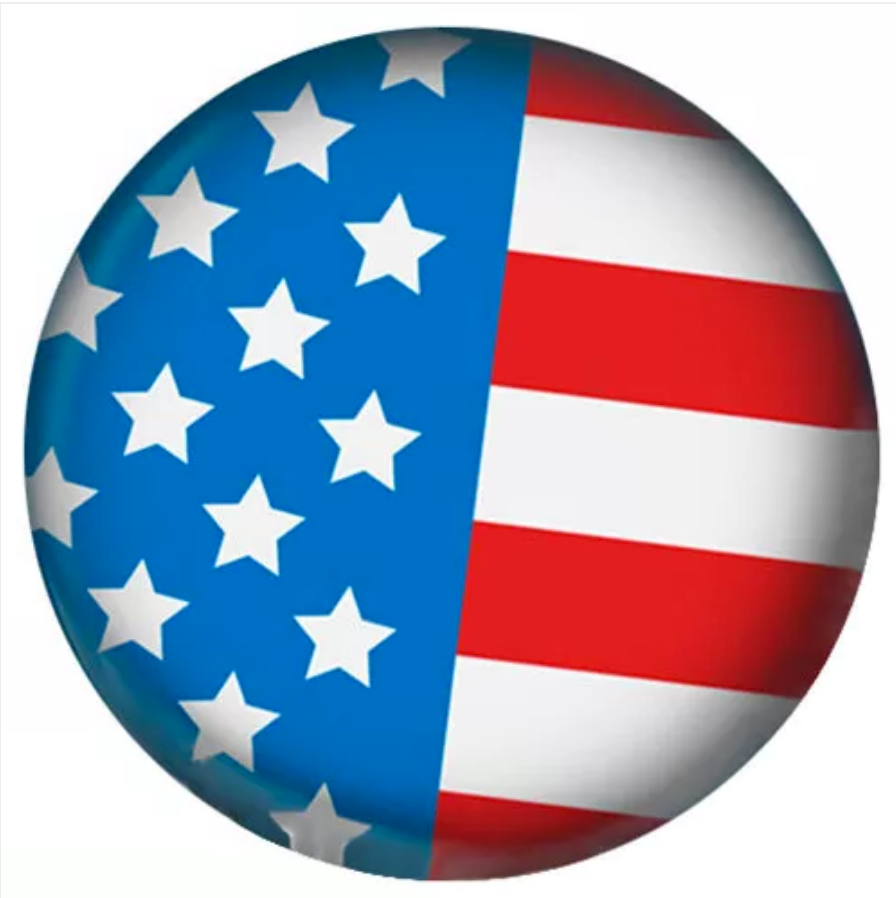20MM American Flag Ceramic Painted Snap - Snap