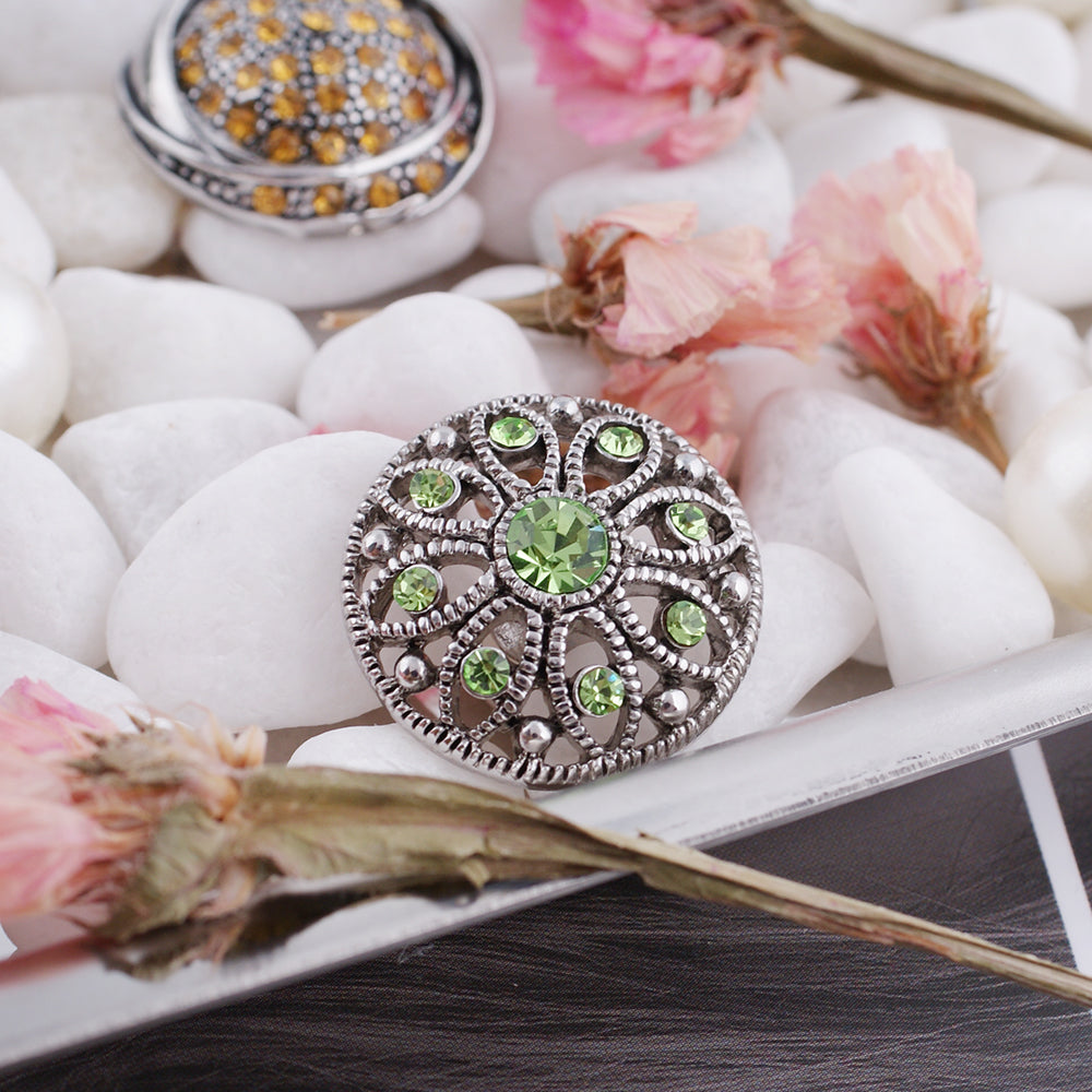 20MM August Birthstone Flower Snap with Green Peridot