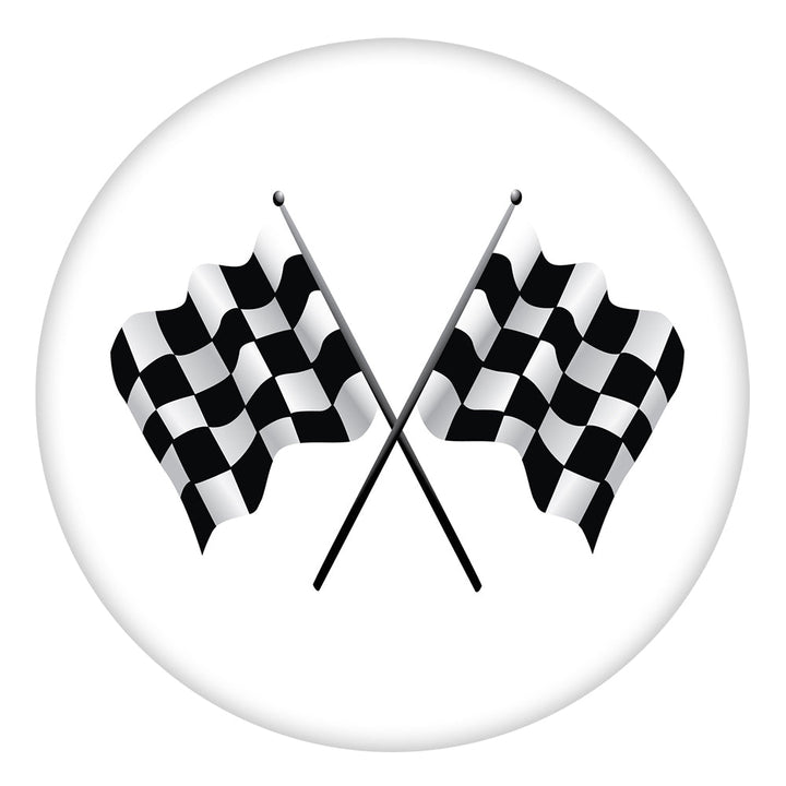 20MM Checkered Flags Painted Ceramic Snap - Snap