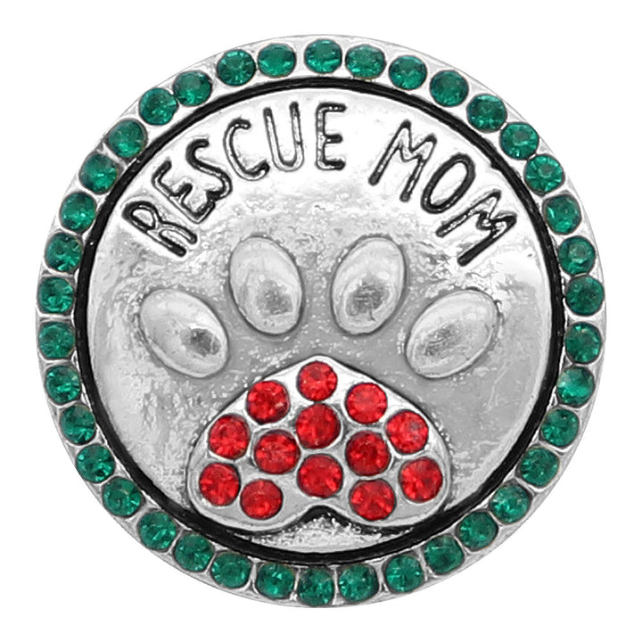 20MM Christmas Rescue Mom Paw Snap with Red and Green