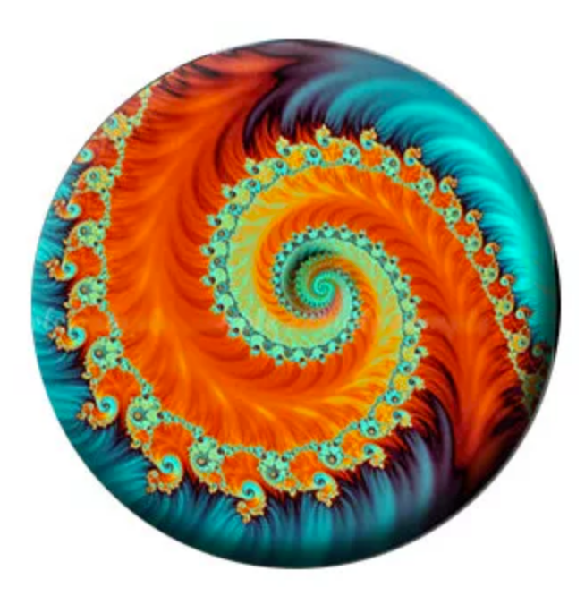 20MM Colorful Feather Swirl Painted Ceramic Snap - Snap
