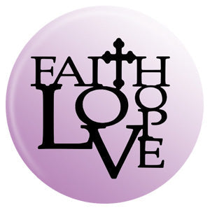 20MM Faith Love Hope Painted Ceramic Snap - Snap