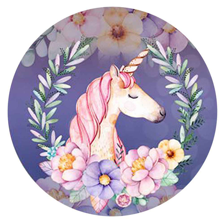 20MM Floral Unicorn Painted Ceramic Snap - Snap