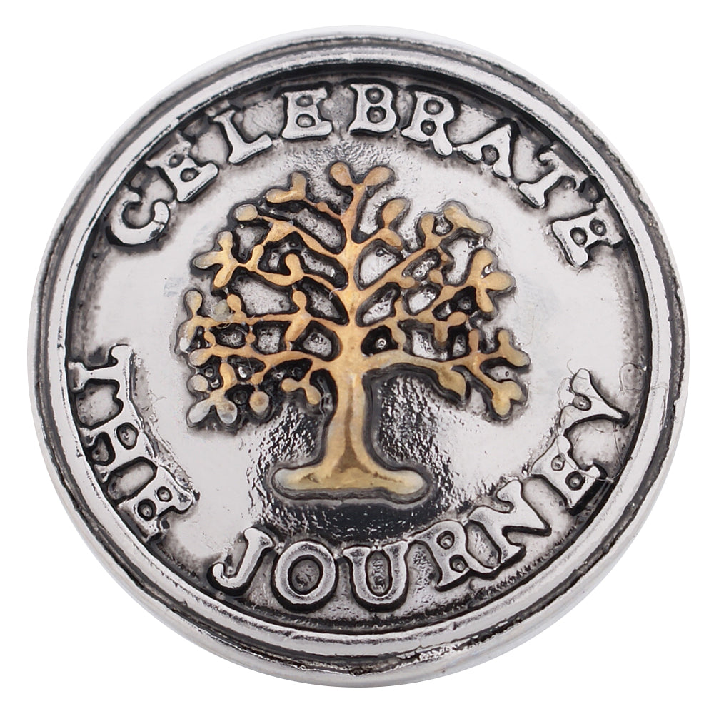 20MM Gold and Silver Celebrate the Journey Tree Snap - Snap