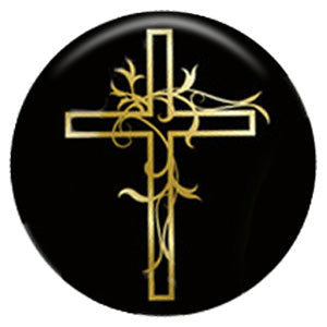20MM Gold Painted Cross Ceramic Snap - Snap