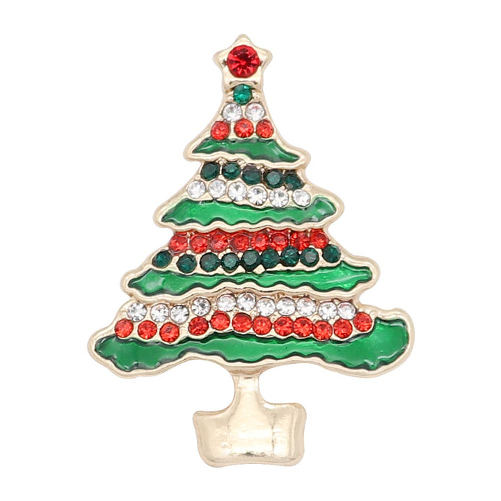 20MM Gold Plated Christmas Tree Snap w/ Enamel