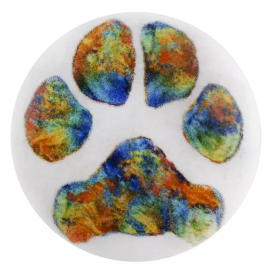 20MM Paw Print Painted Ceramic Snap - Snap