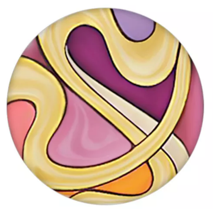 20MM Psychedelic Swirls Painted Ceramic Snap - Snap