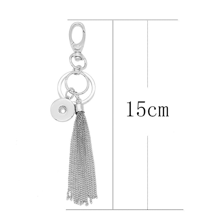 6 long Silver Tassel Snap Handbag Clip - Accessory