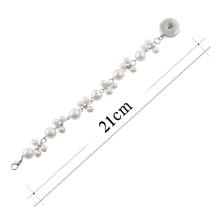 8.5 Dangle Snap Pearl Bracelet - Snap Bracelet
