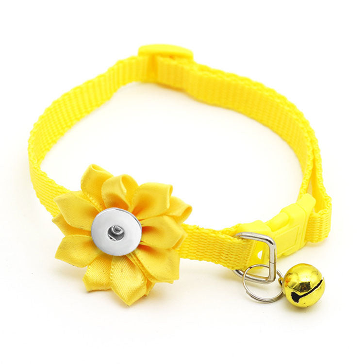 Adjustable Flower Dog or Cat Collar Fits 18/20MM Snaps