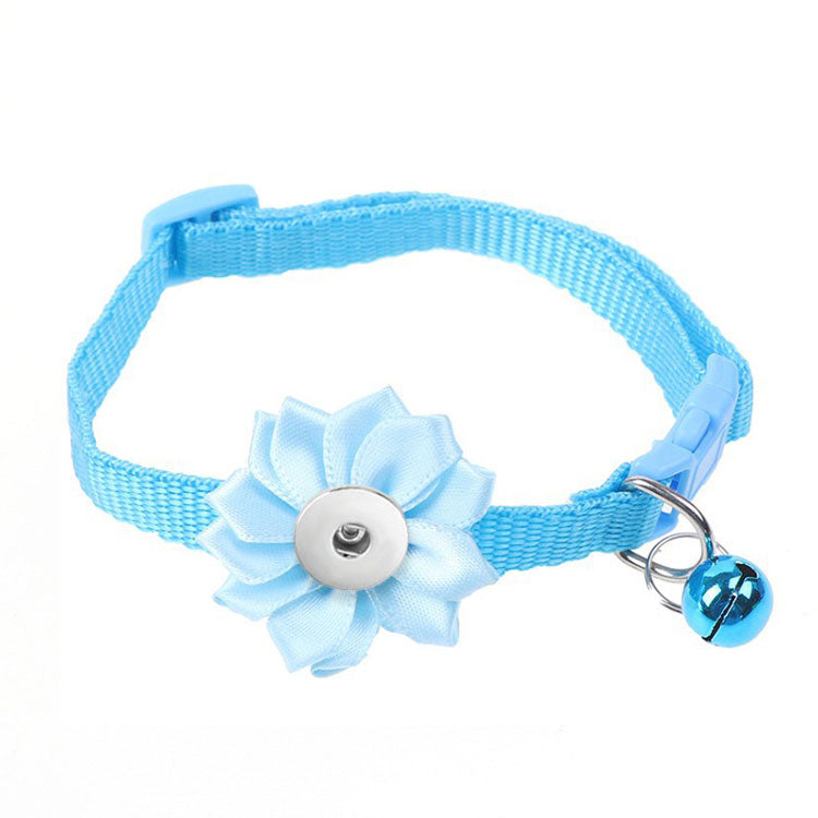 Adjustable Flower Dog or Cat Collar Fits 18/20MM Snaps