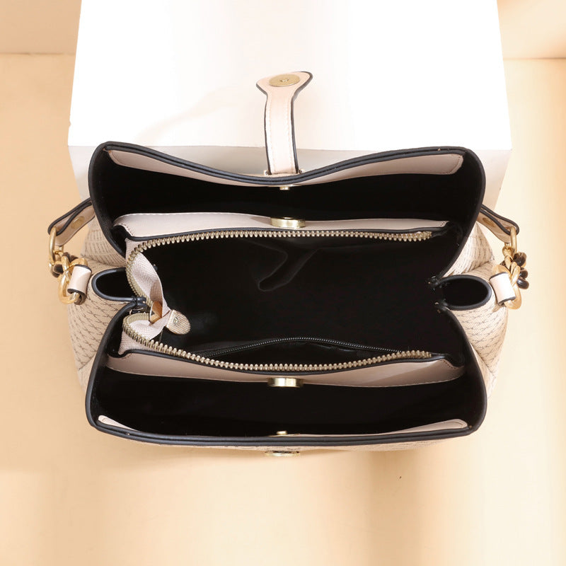Brown Designer Look Bucket Bag shoulder cross body handbag fits 18mm Snaps