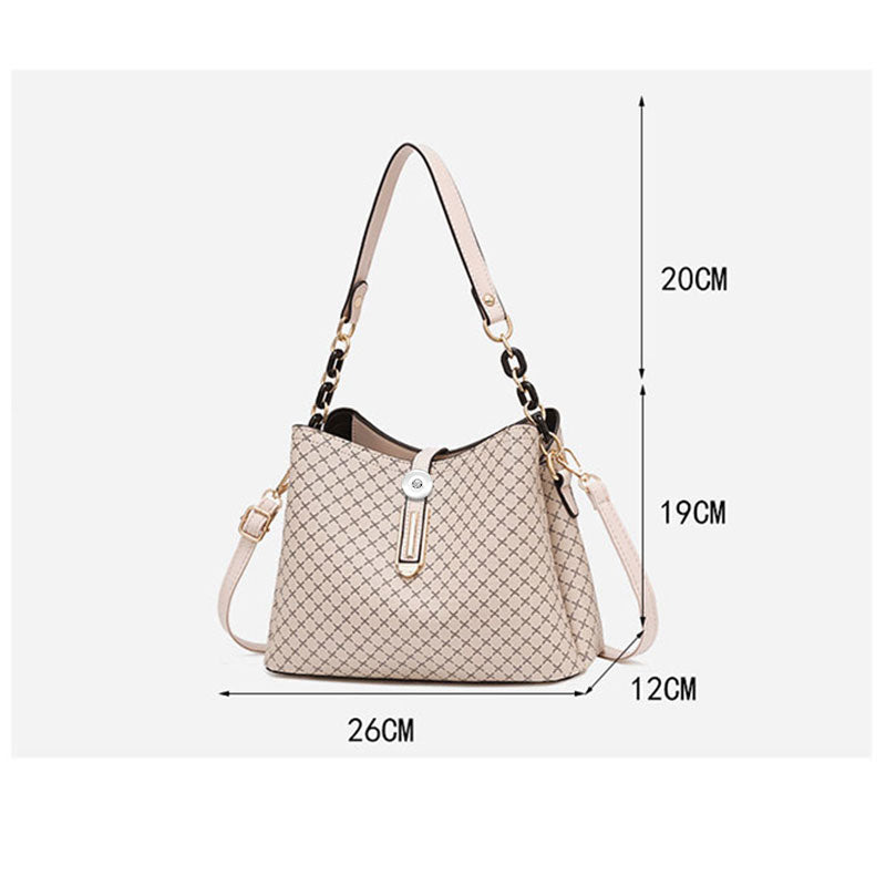 Brown Designer Look Bucket Bag shoulder cross body handbag fits 18mm Snaps